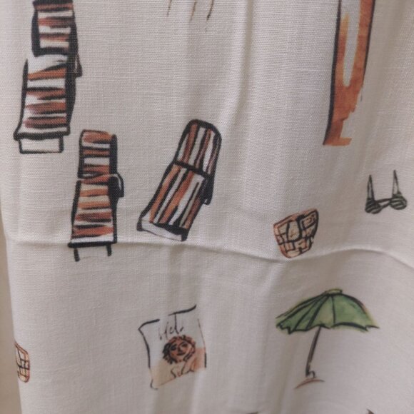 NWT Commense Beach-Themed Linen Blend Maxi Dress~Pockets~Tie-Back Design~Medium - Picture 5 of 8
